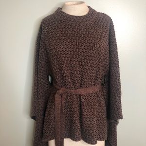 American Boutique Bordeaux & Black Sweater Top
